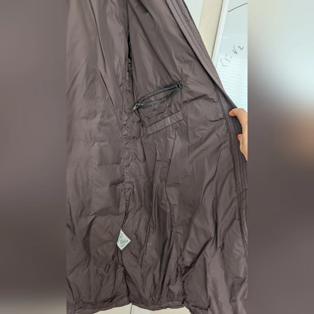 Landsend Silver Goose Down Jacket In Chocolate Brown S - Picture 12 of 13